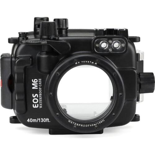SeaFrogs 40m/130ft Underwater Diving Camera Housing Case For Canon EOS M6 22mm Lens Waterproof Camera Bags For Canon EOS M6 22mm