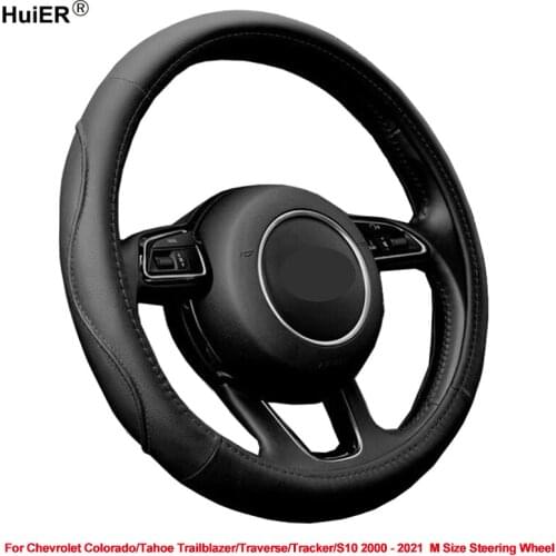 Car Steering Wheel Cover Wrap For Chevrolet Chevy Colorado Tahoe Trailblazer 2000-2021 Traverse Tracker S10 MSize Steering Wheel