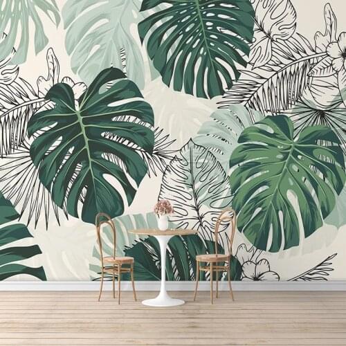 Nordic Tropical Plant Turtle Leaf Photo Wall Mural Wallpapers Roll Abstract Living Room Bedroom Background Wall Covering Fresco