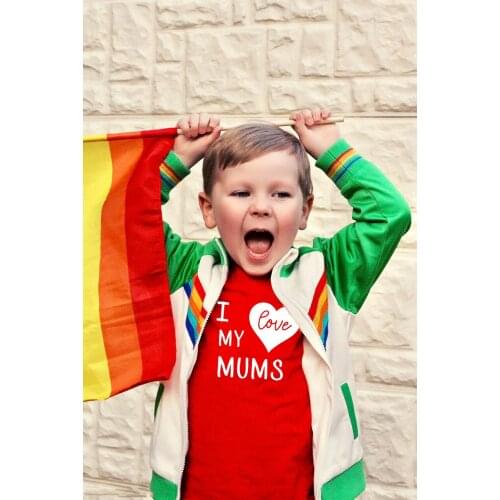 I Love My Mums T-shirt Kids Baby Boys Girls Clothes Tee Two Mums LGBT Same Sex Parents Unisex Tops Tee Perfect for Pride