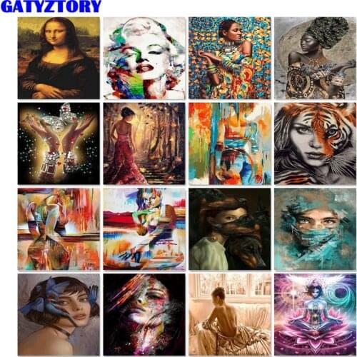 GATYZTORY Unframe Paint By Numbers Characters DIY Handicraft Adult Picture By Numbers Figure Acrylic Paint Unique Gift