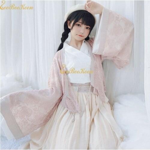 Girls Chinese Costume Dress Adult Hanfu Skirt Tang suit For Women Chiffon Lace Dress for girls Spring Sweet Lolita Costume
