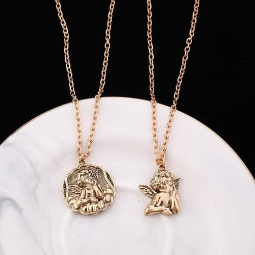 Makersland Jewelry Exquisite Angel Pendant Cherub Winged Hip Hop Chains Lovers Present Trendy Christmas Gifts Necklace for Women
