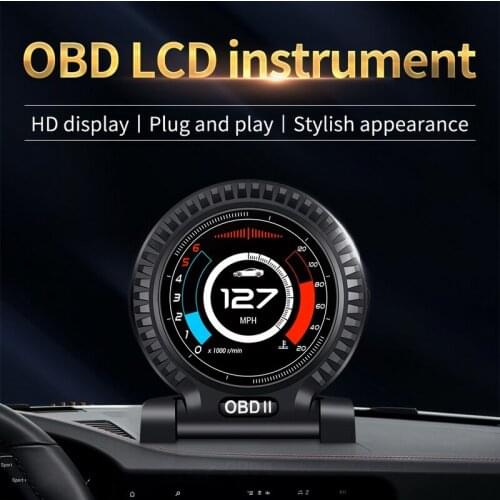 Multi-function Instrument Speed OBD2 System GPS Water Temperature HUD Display Alarm F10 Fuel Consumption Head-up Display