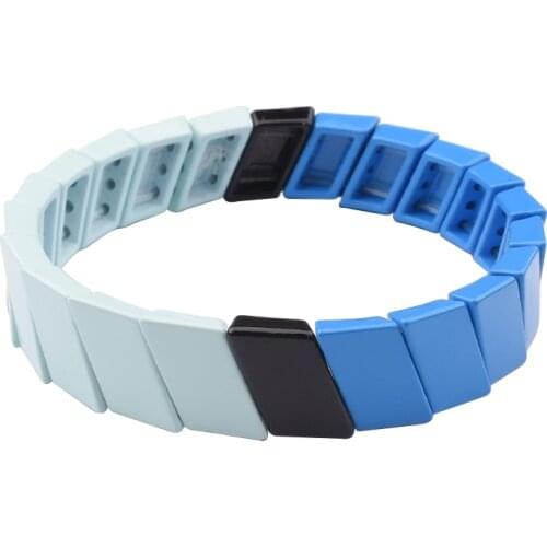 Enamel Tile Bracelets Set Tila Beads Bracelets Stretch Bohemian Strand Rainbow Bracelet Sets for Lady Women & Men Bracelet