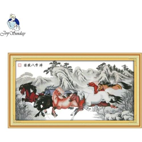 Joy Sunday Horse Counted Cross Stitch 11CT14CT DIY Cross Stitch Kits Embroidery for Wall Home Decoration Needlework Cross Stitch