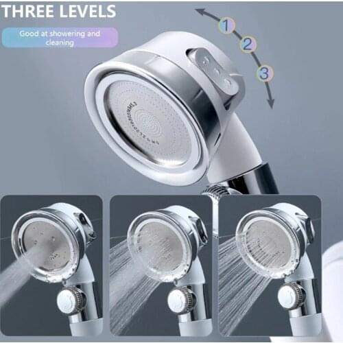 Pressurized Shower Head High Pressure Water Saving Perforated Free Bracket Hose Adjustable Bathroom Accessories