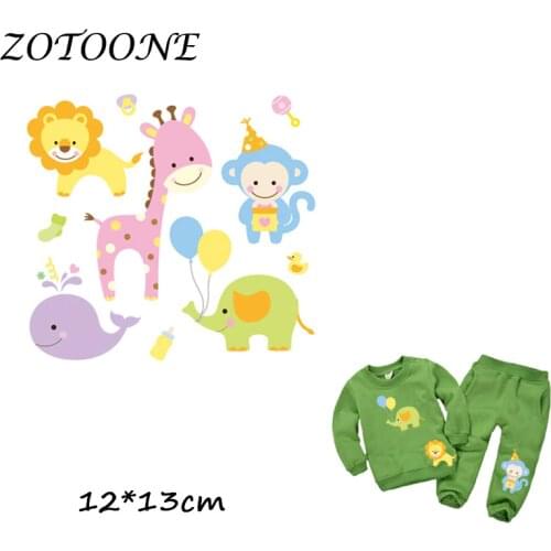 ZOTOONE Iron Patches for Clothing Bags Animal Set Patches Beaded Applique Clothes T Shirt Heat Transfer DIY Accessory Decoration