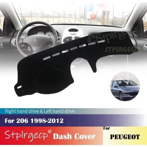 For Peugeot 206 1998-2012 Anti-Slip Dashboard Cover Protective Pad Car Accessories Sunshade Carpet 1999 2000 2001 2002 2003 2004