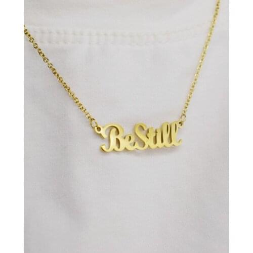 New Creative Letter Be Still Necklace Stainless Steel Gold Plated Clavicle Chain