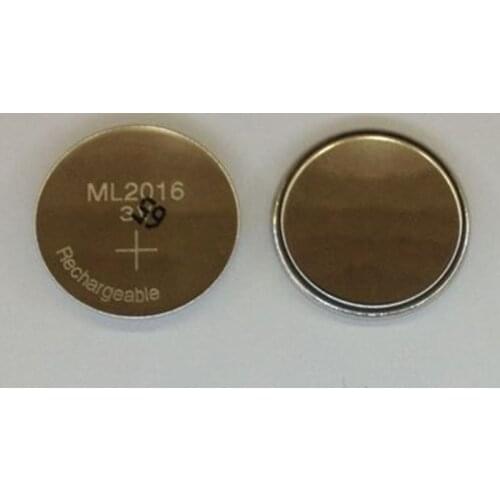 2pcs/lot New Original ML2016 ML 2016 3v Li-Ion Lithium Ion Rechargeable Coin Cell Button CMOS RTC Battery Batteries
