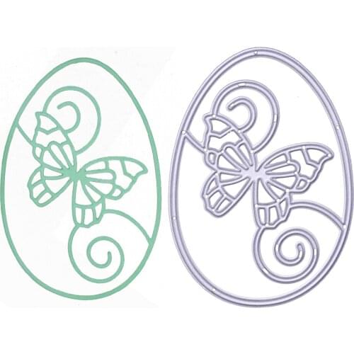 Easter Eggs Metal Cutting Die Easter Card Scrapbook Decoration Die with Butterfly Paper Card Craft Kinfe Cutting Template