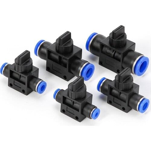 10PCS HVFF 4/6/8/10/12mm Plastic Quick Connector Hand Valve Switch Valve Tracheal Quick Plug Plastic Valve Mini