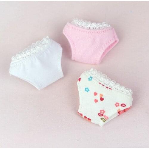 Sale 1pcs Cute Mini Underpants for 1/4,1/6,1/8,1/12BJD, OB11 Doll Clothing Decoration Accessories