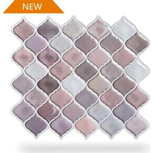 Pink Mosaic Wall Sticker Waterproof Tile Stickers Home Kitchen Bathroom Decals 11'' x 10