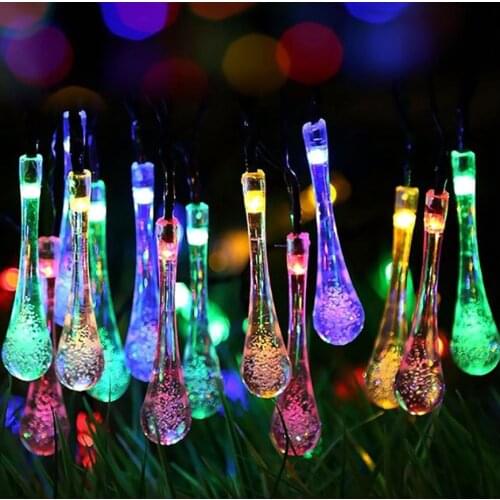 Solar Light Raindrops 5M 7M LED String Lights Fairy Lights Solar Garland Garden Wedding Holidays Christmas Decoration Outdoors