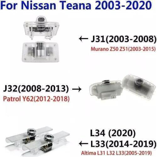 LED Car Door Light Projector Logo Lamp For Nissan Teana J31 J32 J33 Altima L31 L32 L33 L34 Murano Z50 Z51 Patrol Y62 Accessory