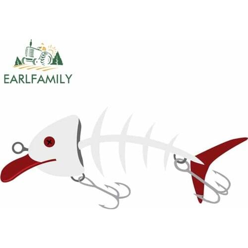 EARLFAMILY 13cm for The Ironic Fishing Lure Car Sticker Waterproof Scratch-proof Decal Personality Motorcycle Vinyl Decoration