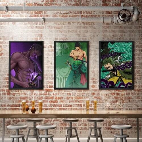 WTQ Canvas Painting Retro Poster Roronoa Zoro One Piece Poster Anime Posters Wall Decor Wall Art Picture Room Decor Home Decor