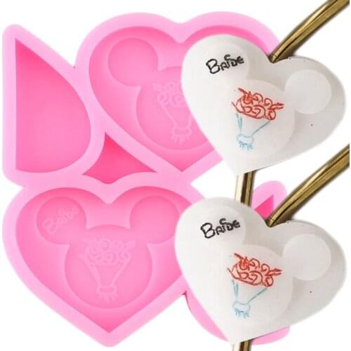 3D Heart Shape Straw Topper Silicone Molds Flower Candy Chocolate Fondant Cake Decorating Tools Keychain Epoxy Resin Moulds