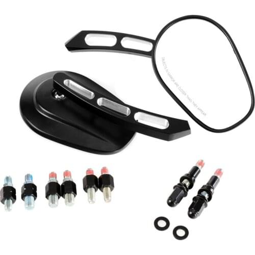 8/10mm Motorcycle Bike ATV Aluminum Side Rearview Mirror Bar End w/ Thread Mounting Universal For Scooter E-Bike Electromobile