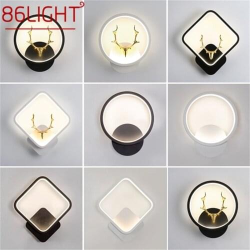 86LIGHT Nordic Creative Wall Sconces Lamp Contemporary Deer Head Light Fixtures for Home Indoor Bed Room