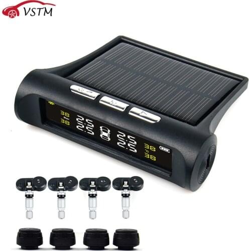 Smart Car TPMS Tyre Pressure Monitoring System Solar Power Digital LCD Display Auto Security Alarm Systems Tyre Pressure