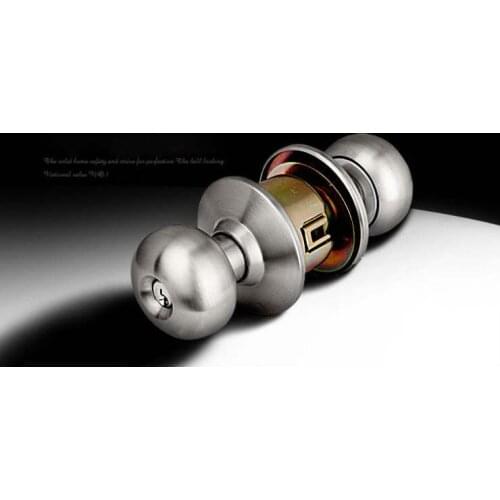Free Shipping, Stainless Steel Bathroom Ball lock, cylinderical lock,Round Lock,Cylindrical Knobsets,ball lock,Backset is 60mm