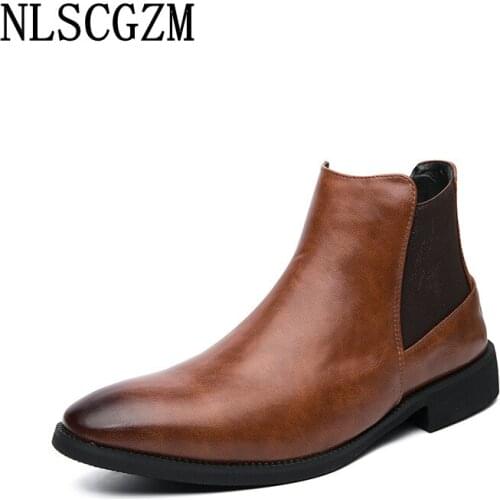 Ankle Boots for Men Male Chelsea Boots Men Leather Boots Men Leather Casual Shoes Luxury Designer Shoes Los Zapatos Los Hombres