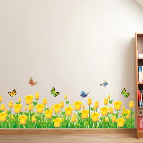 Flower Butterfly Self-adhesive Removable Living Room Bedroom Shop Window Glass Kindergarten Door Wall Stickers Decor Decals dc18