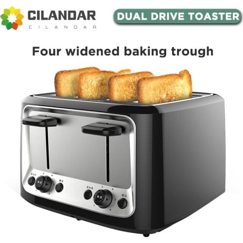 Stainless steel electric toaster household automatic baking bread maker breakfast machine toast sandwich grill 4 slice Pancake