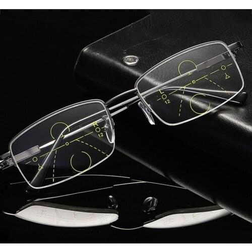 Intelligent Multifocal progressive reading glasses for men women near and dual-use Anti-Blue Light automatic adjustment Eyewear