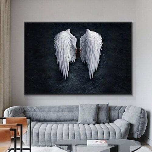 Broken Angel Wings On Canvas Print Nordic Lion Poster Scandinavian Wall Art Picture For Living Room Home Decoration Frameless