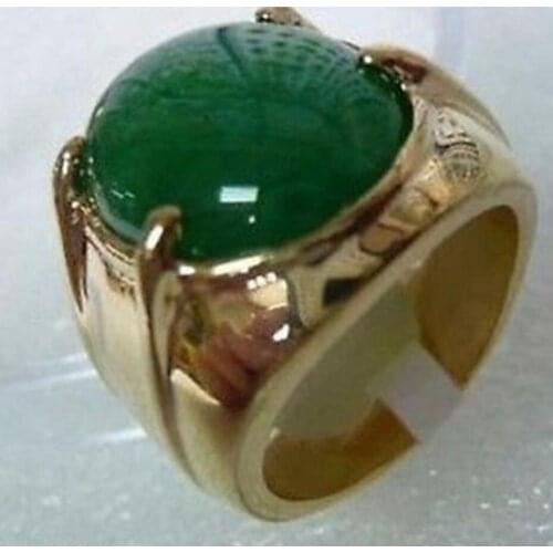 Free Shipping Mens jewelry green Natural stone ring size 9,10,11