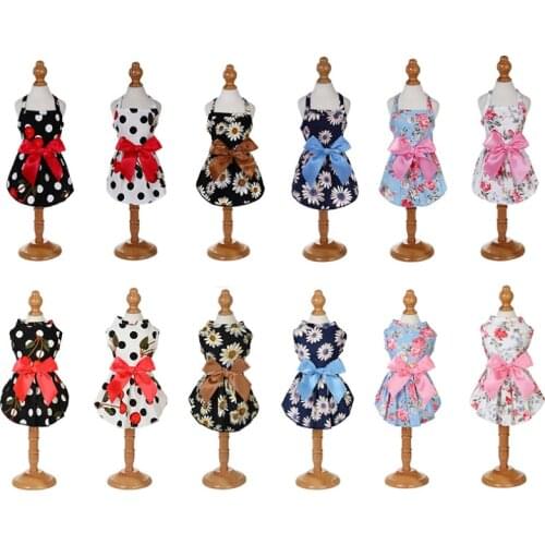 Fashion Pet Clothes for Dog Dresses Cute Princess Cat Dress For Small Medium Dogs Lady Bow Suspender Skirt for Chihuahua Kitten