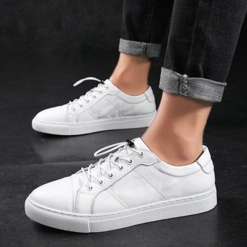 Mens Fashion Comfortable and Skid-proof Sports Walking Leisure Shoes 2021 White Black Men Sneakers Lace-Up Lightweight Casual