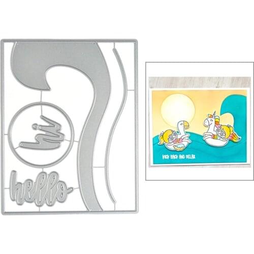 2021 New Rectangle Frame Metal Cutting Dies For DIY Making Wave Background Card and Paper Scrapbooking Album No Clear Stamps Set