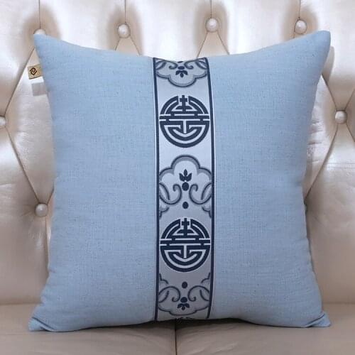 New Chinese linen embroidery cushion cushion cover