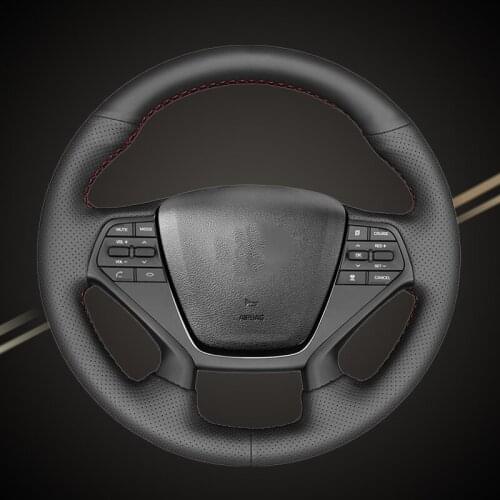 Car Braid On The Steering Wheel Cover for Hyundai Sonata 9 2015 2016 2017 (4-Spoke) Auto Braid Steering Wheel Cover Car-styling