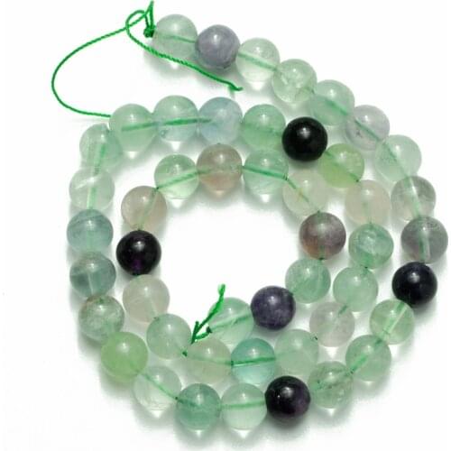 Wholesale Green Fluorite Natural Stone Beads Smooth Round Loose Beads for Jewelry Making Necklace Bracelet DIY 4 6 8 10 12mm