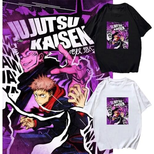 Hot Manga Jujutsu Kaisen Men Tshirt Itadori Yuji Cartoon Printed Male Tops Summer Vogue Cool Harajuku Anime Shirt Unisex Tee