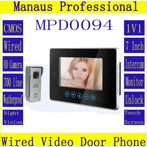 Latest Wired Magnetic Lock One to One Video door phone,High Quality Smart Home 7 inch Screen Display Video Intercom Phone D94b