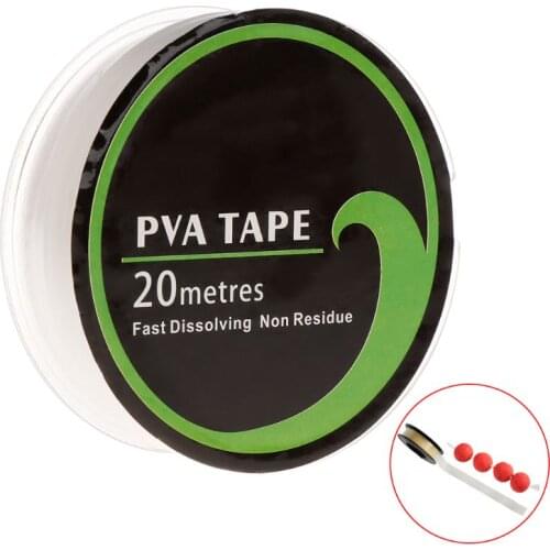 PVA Tape For Fishing Feeder Water Dissolve 10mmx20m Quick Dissolve Tackle Transparent Environmental Professional Accessories