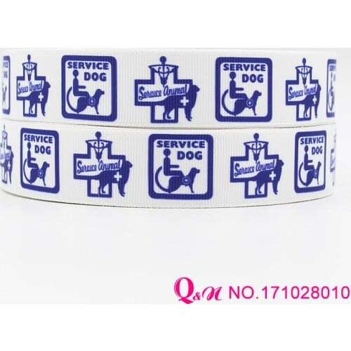 Q&N ribbon 16mm 22mm 25mm 38mm 50mm 75mm dog printed grosgrain ribbon webbing 50yards/roll for hair tie free shipping