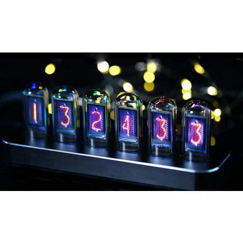 Luxury DIY Tube Clock Nixie IPs RGB Digital Desk Clocks Table Electronic Desktop Clock 6 Bit LCD Time Photo Display Watches Gift