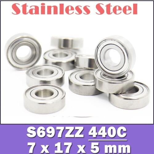 S697ZZ Bearing 7*17*5 mm ( 10PCS ) ABEC-1 440C Roller Stainless Steel S697Z S697 Z ZZ Ball Bearings