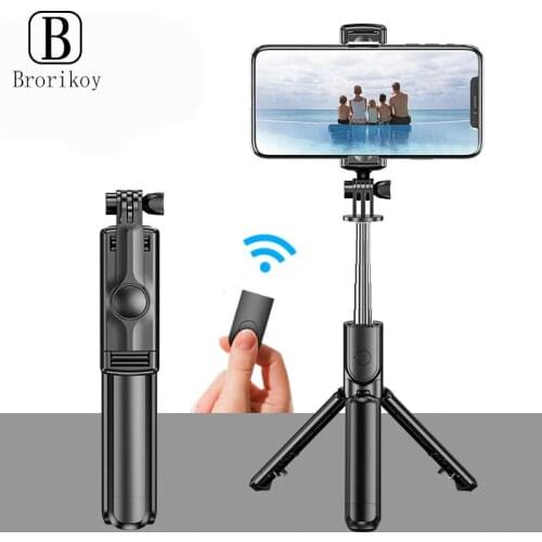 Wireless Bluetooth Selfie Stick for iphone Huawei Android Phone Foldable Handheld Monopod Shutter Remote Extendable Mini Tripod