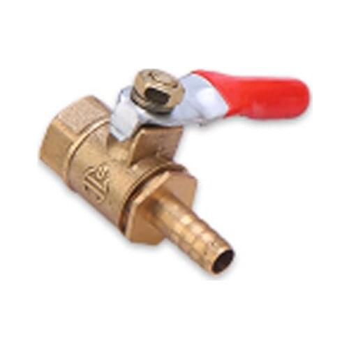 6/8/10mm Hose Barb 1/4" 3/8" Female Thread Brass Ball Valve With Red Handle For Water Oil Gas Pipe Fittings