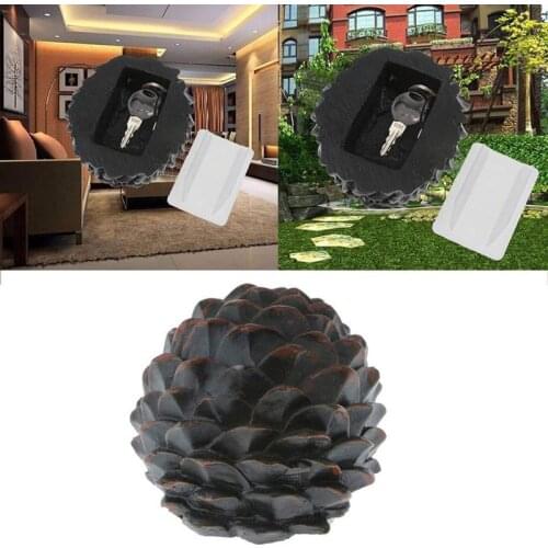 Hidden Key Safe Box Outdoor Pine Cone Storage Keys Camouflage Garden Decoration Secret Spare Key Safe House Security 9*10Cm