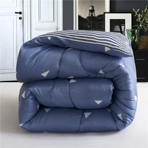 Quilt Spring Autumn Quilt Chemical Fiber Quilt Thicken Warm Four Seasons Brushed Single Double Student Winter Quilt